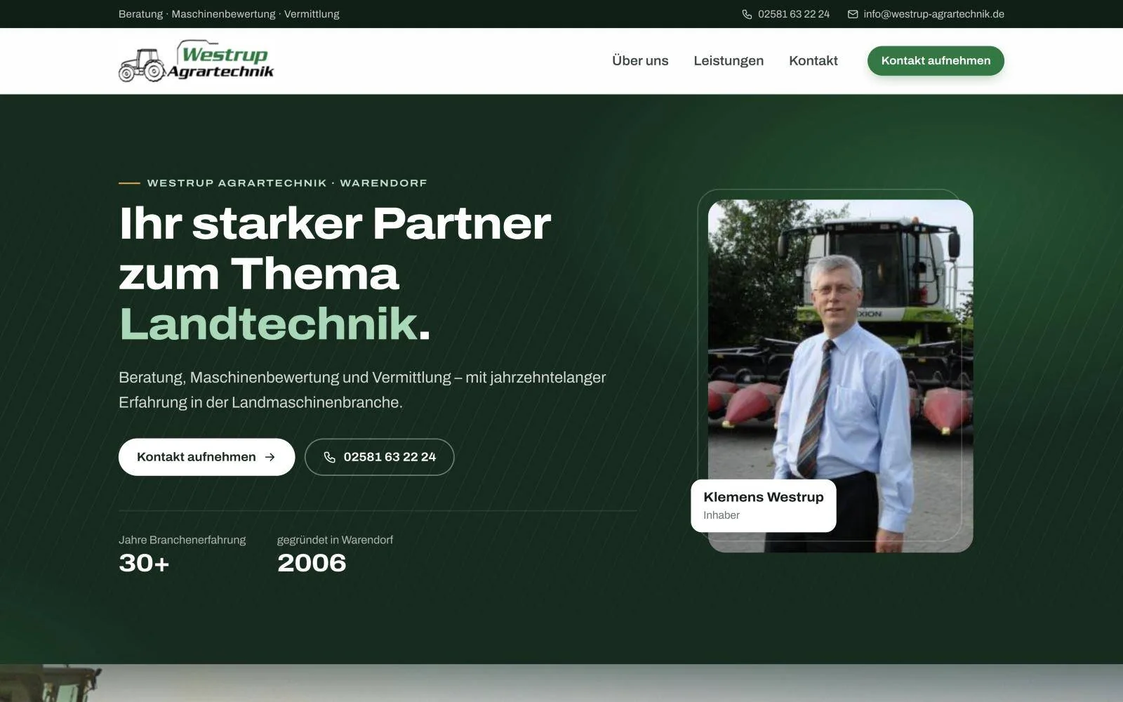 Startseite von westrup-agrartechnik.de